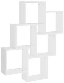 807169 vidaXL Стенен кубичен рафт, бял, 78x15x93 см, инженерно дърво