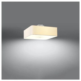 Бяло осветително тяло за таван със стъклен абажур/с текстилен абажур 45x45 cm Kortez – Nice Lamps