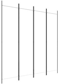 350182 vidaXL Параван за стая, 4 панела, бял, 200x200 см, текстил