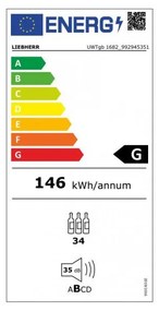 Виноохладител за вграждане под плот Liebherr UWTgb 1682, 94 Л, SoftSystem, LED, MagicEye, Черен