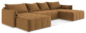 Теракотен разтегателен ъглов диван с място за съхранение (U форма) Moku – Makamii