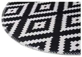 Черно-бял миещ се кръгъл килим ø 100 cm - Vitaus