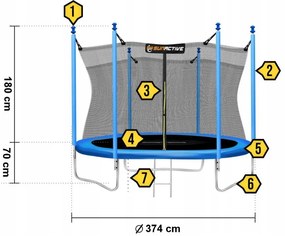 Градински батут Sunactive 374cm