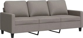 359178 vidaXL 3-местен диван, таупе, 180 см, плат