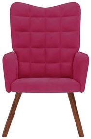 4016815 vidaXL Релакс стол, виненочервен, кадифе