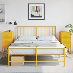 Sonata H Нощни шкафчета 2 бр горчица жълто 36x39x78 см стомана