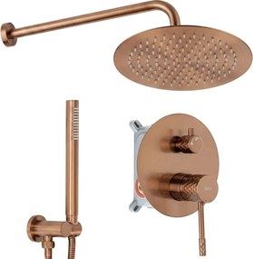 Душ система за вграждане Rea Lungo Diamond Brush Copper + BOX