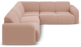 Светлорозов ъглов диван от букле (променлив/L форма) Molino – Micadoni Home