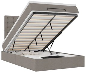 3313317 vidaXL Османска легло с матрак, таупе, 120x200 см, плат