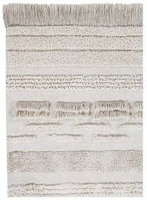 Светлосив и кремав ръчно изработен памучен килим подходящ за пране 140x200 cm Air Natural – Lorena Canals