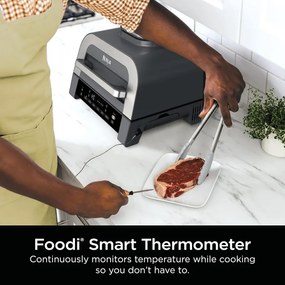 Електрическа скара 6в1 Ninja Foodi Smart DG551EU, 1760W, 6 режима на готвене, Фритюрник 4 л, Съд за готвене 4 л, Грил, 260C MAX, Инокс/черен