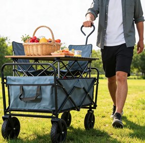 Ултралека сгъваема градинска транспортна количка - товароносимост 100 кг