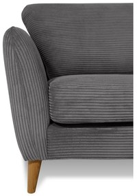 Тъмносив диван от рипсено кадифе 206 cm Paris – Scandic