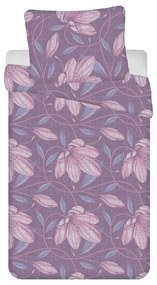 Лилаво памучно спално бельо от 4 части за единично легло 140x200 cm Orona - Jerry Fabrics
