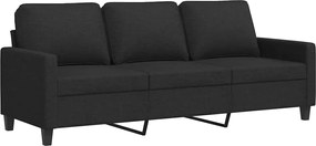 359175 vidaXL 3-местен диван, Черен, 180 см, плат