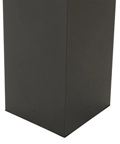 Стойка за външна лампа черна с релефно стъкло 80 см IP44 - Charlois