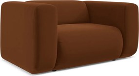 Оранжево/кафяво кадифено кресло Ekahi – Makamii