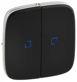 Legrand Лицев панел за сериен ключ/бутон с индикация цвят Черен Valena Allure - 0755228