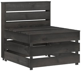 316195 vidaXL Градинска палетен среден диван, сив, импрегнирано борово дърво