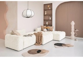 Кремав разтегателен модулен ъглов диван с място за съхранение (десен ъгъл) Lulu – Miuform