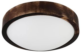 LED таванен осветител OAK SMOKY SLIM LED/20W/230V 4000K Ø 27 cm дъб/тъмно кафяво
