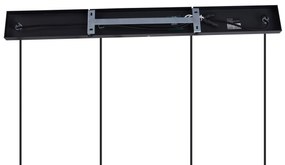 Модерен висящ полилей черен с димно стъкло 4-светлинен - Dame