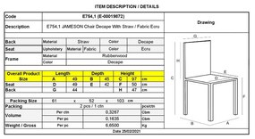 Стол Джеймсън строу Ε754.1 цвят екрю