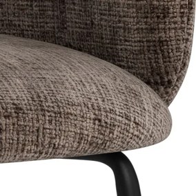 ЦЛЯРА Приглушено кафяво (тъкан Juto 4)/черни крака - МОДЕРЕН ТАПИЦИРАН СТОЛ ЛОФТ ЗА ДНЕВНА/ТРАПЕЗАРИЯ/ОФИС