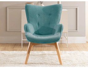 Тюркоазено кресло от рипсено кадифе Niko – Ropez