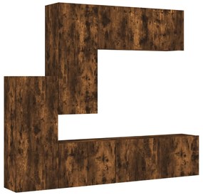 3216493 vidaXL ТВ стенни модули, 5 части, опушен дъб, инженерно дърво