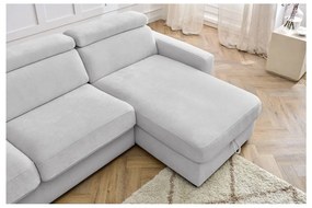 Светлосив разтегателен ъглов диван (променлив) Monaco – Bobochic Paris