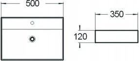 Mexen Blanca мивка над плот 50 x 35 см, бяла - 21105000
