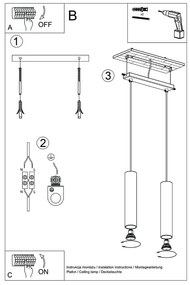 Кремаво висящо осветително тяло Castro – Sollux