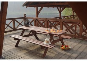 Градински комплект за хранене от борова дървесина за 6 души Piknik - Rojaplast