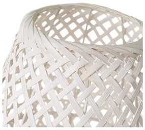 Бяла бамбукова настолна лампа с бамбуков абажур (височина 36 см) - Casa Selección