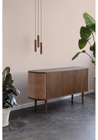 Нисък скрин от дъб в черно-кафяв цвят 150x75 cm Treasures - UMAGE