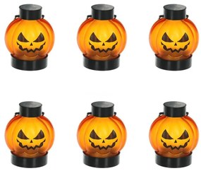 Retlux - К-кт 6x LED Декорация HALLOWEEN LED/1xCR2032/топло бял тикви