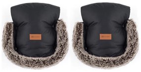 PETITE&amp;MARS - Ръкавици за ръце за количка FURRY Forever Black