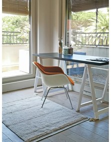 Кремав ръчно изработен памучен килим подходящ за пране 90x130 cm Bloom Natural – Lorena Canals