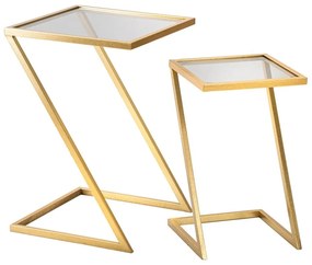 Странични масички в комплект от 2 броя със стъклен плот 40x40 cm Zet - Mauro Ferretti