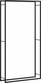 350311 vidaXL Стойка за дърва за огрев, черен мат, 110x28x214 см, стомана