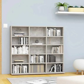 801791 vidaXL CD шкаф, бетонно сив, 100x23x89,5 см, инженерно дърво