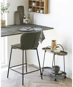 Тъмнозелен тапициран бар стол (височина на седалката 65 cm) Maceda – House Nordic
