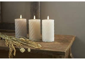 LED свещ от сив восък , височина 15 см Flamme Swirl - Star Trading