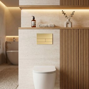 Комплект Структура за Вграждане за WC Slim 024N с Бутон T Brush Gold