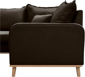 Черен ъглов диван (ляв ъгъл) Beata - Ropez