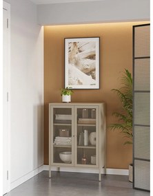 Кремаво метално шкафче 70x100x40 cm Fayna – Marckeric