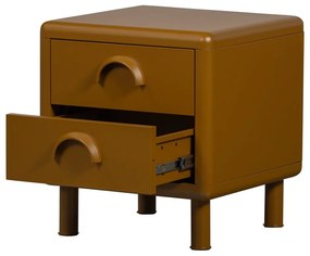 Метално нощно шкафче в цвят жълта охра Rune – WOOOD