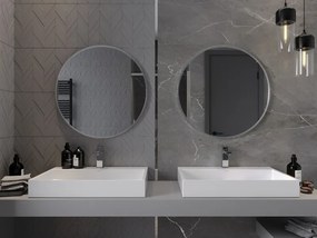 Mexen Loft кръгло огледало за баня 70 см, рамка инокс - 9850-070-070-000-10