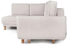 Бежов сгъваем ъглов диван от рипсено кадифе (ляв ъгъл) Tori – Bonami Selection